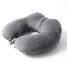 Cuscino portatile per la cura del collo, cuscino multifunzionale da viaggio in aereo, a forma di U, stile: cotone PP grigio scuro