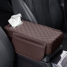 Scatola per bracciolo per auto, scatola per fazzoletti interni ampliata, colore: marrone moca