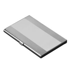 Porta biglietti da visita da uomo minimalista Porta biglietti da visita portatile in metallo, modello: cinturino orizzontale