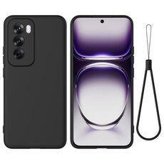 Custodia antiurto in silicone liquido color puro per OPPO Reno12 5G Global (nera)