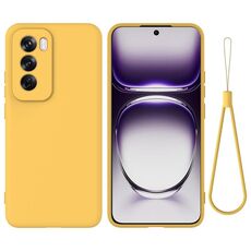 Custodia antiurto in silicone liquido color puro per OPPO Reno12 5G (giallo)