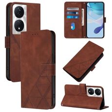 Per Honor 90 Smart Global/X7b 4G/5G Global Crossbody 3D Custodia in pelle con vibrazione in rilievo (marrone)