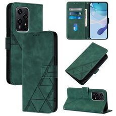 Per Honor 200 Lite 5G Global Crossbody 3D Custodia in pelle con vibrazione in rilievo (verde scuro)