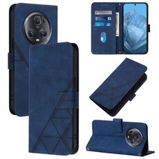 Custodia a tracolla in pelle con stampa 3D per Honor Magic5 Pro (blu)