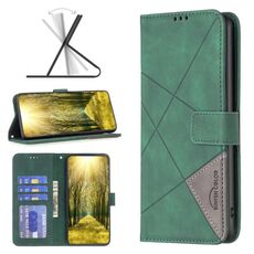 Custodia per telefono in pelle con texture romboidale con fibbia magnetica per Honor 200 Pro (verde)