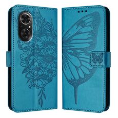 Custodia per telefono in pelle con farfalla goffrata per Honor 50 SE / Huawei Nova 9 SE (blu)
