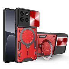 Per Honor X8b CD Texture Custodia per telefono con supporto magnetico scorrevole Camshield (rosso)
