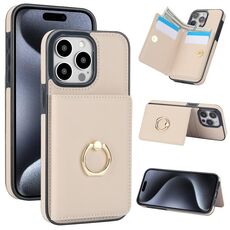 Per iPhone 15 Pro Custodia per telefono con porta carte antifurto RFID (bianca)