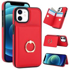 Per iPhone 14 Plus Custodia per telefono con porta carte antifurto RFID (rossa)