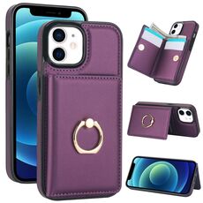 Per iPhone 14/13 Custodia per telefono con porta carte antifurto RFID (viola scuro)