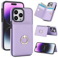 Per iPhone 13 Pro Max Custodia per telefono con porta carte antifurto RFID (viola)