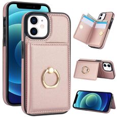 Per iPhone 13 mini Custodia per telefono con porta carte antifurto RFID (oro rosa)