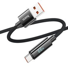 hoco U125 Benefit Cavo dati di ricarica rapida da USB a Type-C da 1,2 m 5A con display (nero)