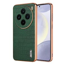 Per vivo X100 5G AZNS Custodia per telefono a copertura totale con cornice elettrolitica in coccodrillo (verde)