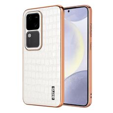 Per vivo S18 / S18 Pro AZNS Custodia per telefono a copertura totale con cornice elettrolitica in coccodrillo (Bianco)