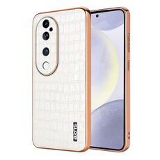 Per vivo S19 Pro AZNS Custodia per telefono a copertura totale con cornice elettrolitica in coccodrillo (bianco)