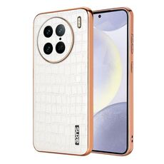 Per vivo X90 Pro AZNS Custodia per telefono a copertura totale con cornice elettrolitica in coccodrillo (Bianco)