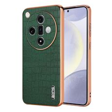 Per OPPO Find X7 AZNS Custodia per telefono a copertura totale con cornice elettrolitica in coccodrillo (verde)
