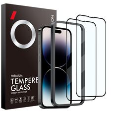 Per iPhone 14 Pro Max NORTHJO 2 pezzi di pellicola in vetro temperato A++ con telaio di installazione