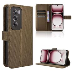 Custodia in pelle con texture a diamante per OPPO Reno12 5G (marrone)