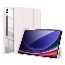 Custodia in pelle antiscivolo per tablet Samsung Galaxy Tab S10 Ultra DUX DUCIS TOBY Series con funzione di sospensione/riattivazione (rosa)