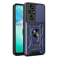 Custodia per telefono in TPU+PC con design scorrevole per fotocamera per Honor 200 Pro (blu)