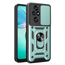 Custodia per telefono in TPU+PC con design scorrevole per fotocamera per Honor 200 Pro (verde)