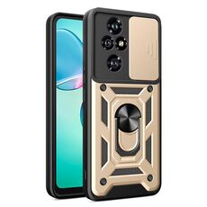 Custodia per telefono in TPU+PC con design scorrevole per fotocamera per Honor 200 Pro (oro)