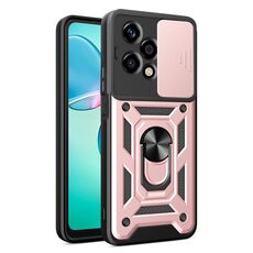 Custodia per telefono in TPU+PC con design scorrevole globale per Honor 200 Lite (oro rosa)