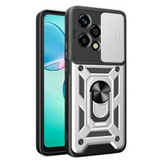 Custodia per telefono in TPU+PC con design scorrevole globale per Honor 200 Lite (argento)