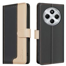 Per Redmi 14C 4G Custodia per telefono in pelle antifurto RFID con colori abbinati (nero)