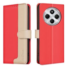 Per Redmi 14C 4G Custodia antifurto RFID in pelle con colori abbinati (rosso)