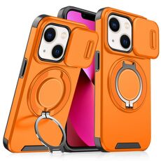 Custodia per telefono con supporto ad anello scorrevole Camshield per iPhone 13 (arancione)