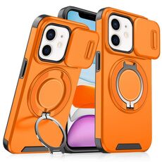 Custodia per telefono con supporto ad anello scorrevole Camshield per iPhone 11 (arancione)