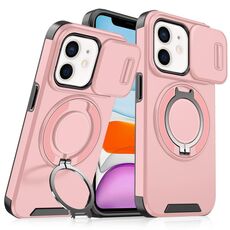 Custodia per telefono con supporto ad anello scorrevole Camshield per iPhone 11 (rosa)