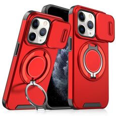 Custodia per telefono con supporto ad anello scorrevole Camshield per iPhone 11 Pro (rosso)