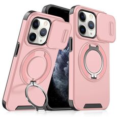 Custodia per telefono con supporto ad anello scorrevole Camshield per iPhone 11 Pro (rosa)