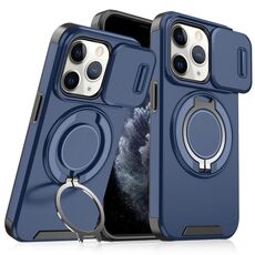 Custodia per telefono con supporto ad anello scorrevole Camshield per iPhone 11 Pro (blu)