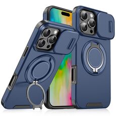 Custodia per telefono con supporto ad anello scorrevole Camshield per iPhone 16 Pro Max (blu)