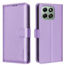 Custodia per telefono in pelle antifurto RFID Litchi Texture per Honor X6b (viola)