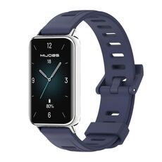 Per Honor Band 9 MIJOBS Cinturino per orologio in TPU traspirante con foro piatto (blu notte argento)