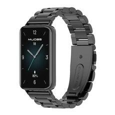 Per Honor Band 9 MIJOBS Cinturino per orologio in acciaio inossidabile a tre perle (nero)