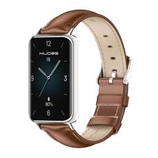 Per Honor Band 9 MIJOBS Cinturino in pelle di vacchetta (marrone argento)