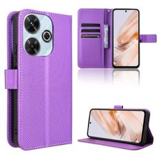 Per Redmi 13 4G / Note 13R 5G Custodia in pelle con texture a diamante (viola)