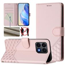 Per Honor X8a / X8 5G / X6 4G / X6s 4G Custodia per telefono in pelle con stampa a nido d'ape RFID (rosa)