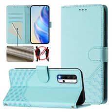 Per Honor 20/20 Pro/20S 4G Custodia per telefono in pelle con stampa a nido d'ape RFID (verde menta)