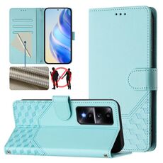 Per Honor 80 GT 5G Custodia per telefono in pelle con stampa a nido d'ape RFID (verde menta)
