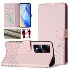 Per Honor 80 GT 5G Custodia per telefono in pelle con stampa a nido d'ape RFID (rosa)