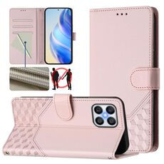 Per Honor X8 4G / X30i 5G / Play 6T Pro 5G Custodia per telefono in pelle con stampa a nido d'ape RFID (rosa)