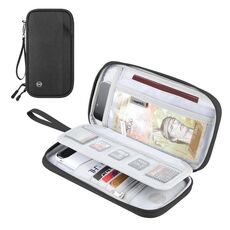 HAWEEL Pochette Porta Passaporto Porta Documenti Organizzatore Porta Carte di Credito Borsa (Nero)